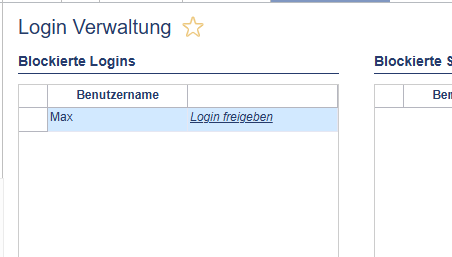 TIME4 Backoffice – Loginverwaltung und blockierte Logins