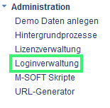 Navigation: Administration → Login-Verwaltung