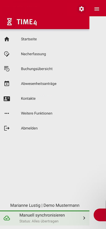 Seitenmenü mit Nacherfassung