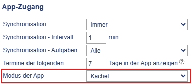 Kachel Modus Firma