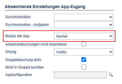 Kachel Modus Mitarbeiter