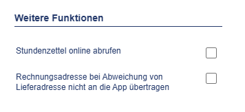 Weitere Funktionen