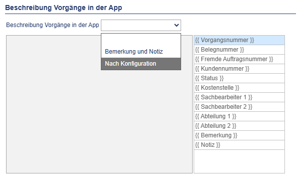 Beschreibung Vorgänge in der App