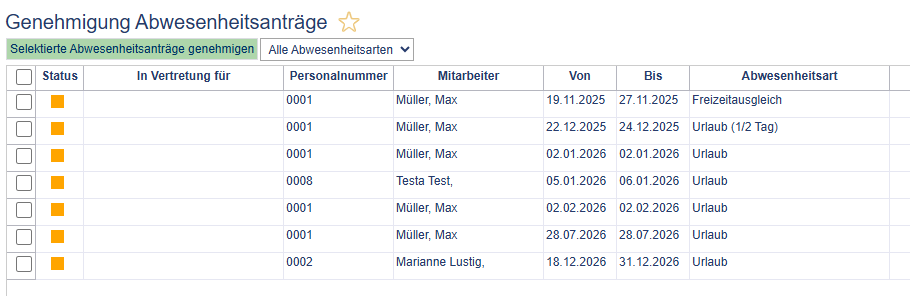Abwesenheitsanträge