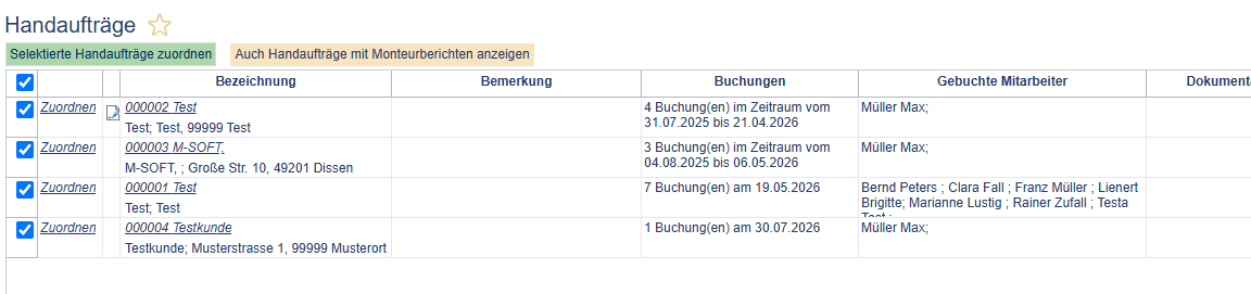 Handaufträge
