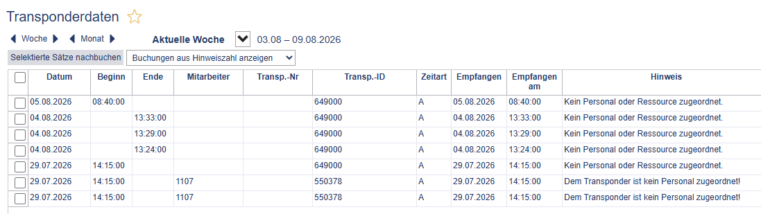 Transponderdaten
