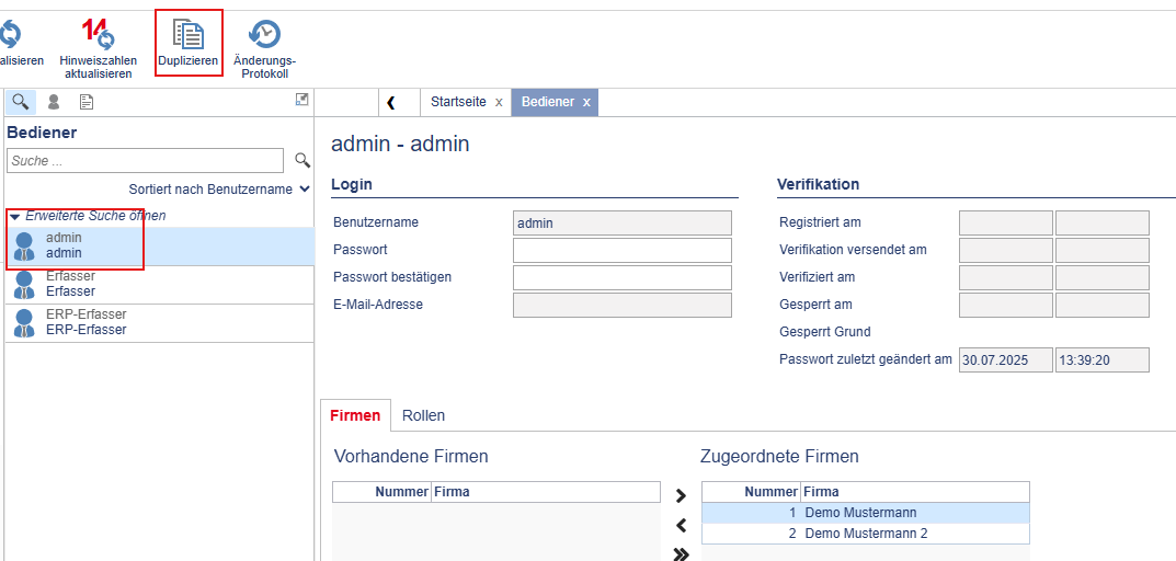 admin kopieren