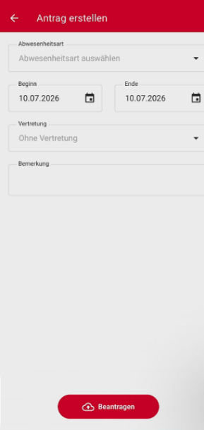 Neuer Abwesenheitsantrag