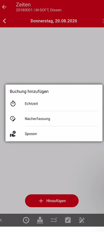 Buchung hinzufügen