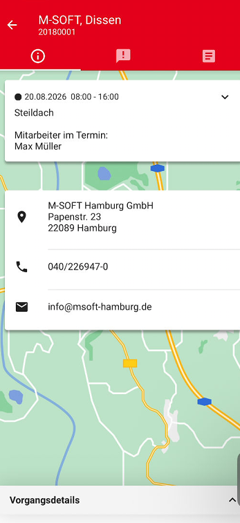 Übersicht Vorgangsmaske