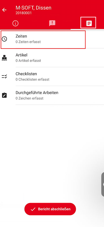 Vorgangszeit buchen