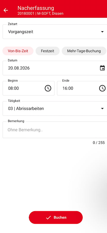 Zeiten nacherfassen