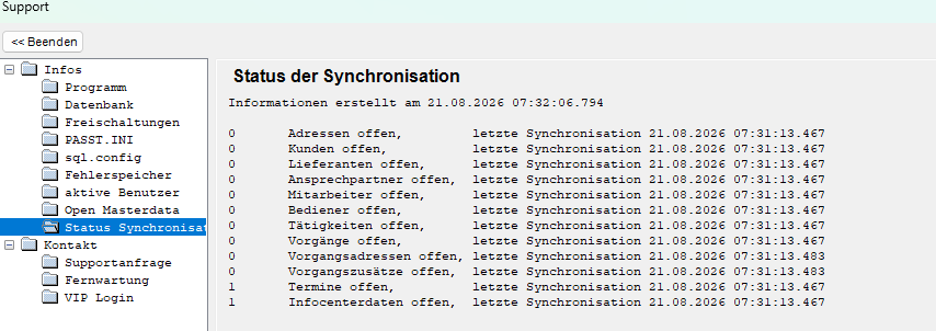Status Synchronisation