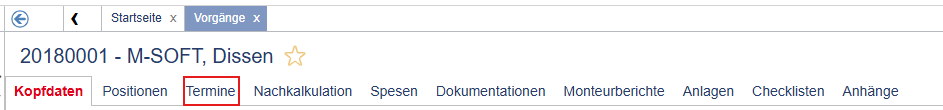 Termine zum Vorgang