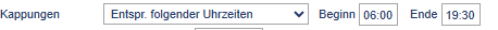 Individuelle Uhrzeiten definieren