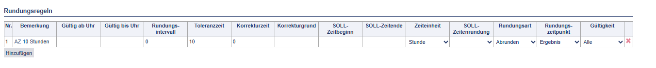 Rundungsregel für maximale Arbeitszeit